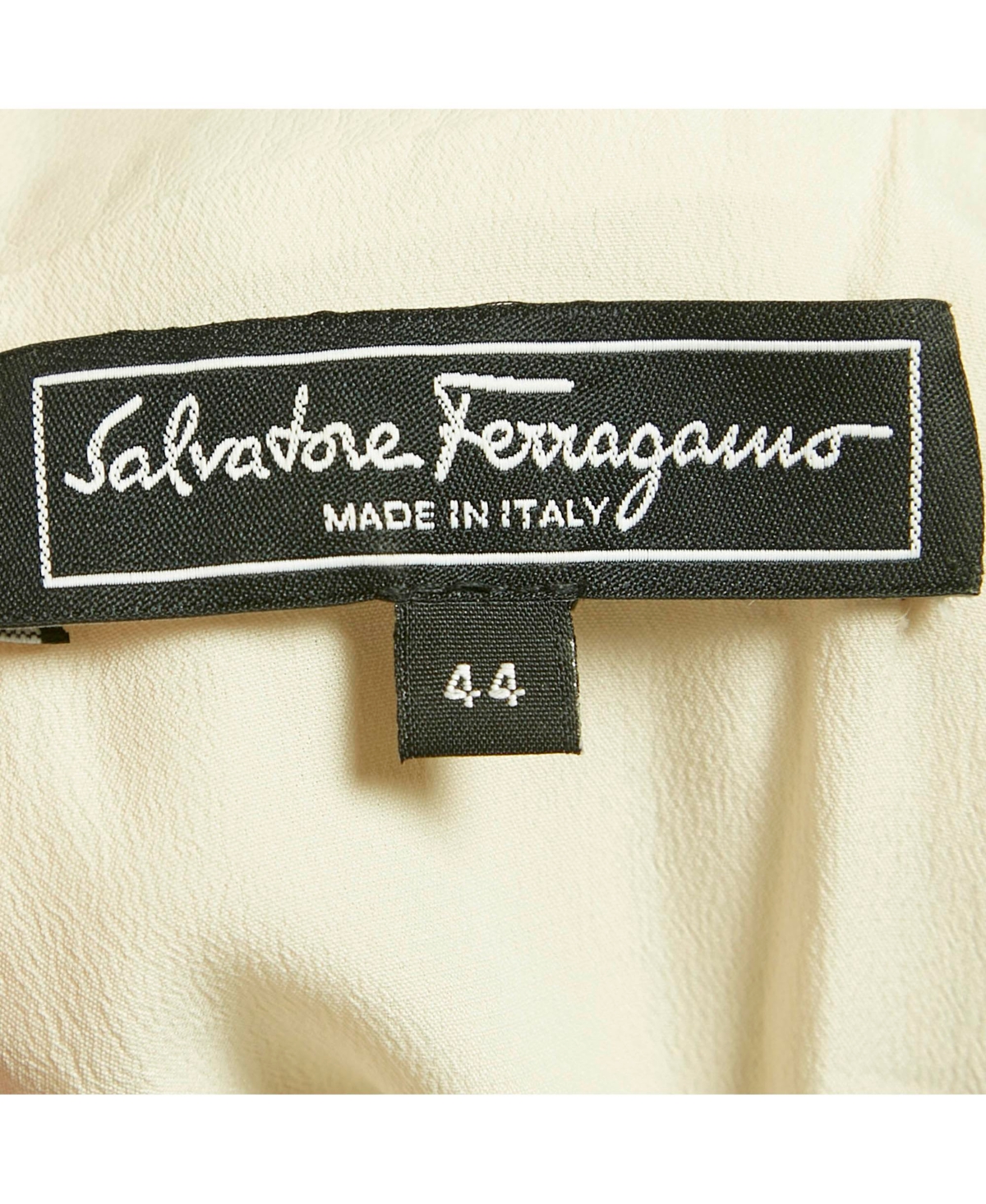 Pre-Owned Salvatore Ferragamo Women's Light Grey Patterned Cotton And Leather Short Dress