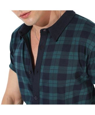 Men's Green & Blue Tartan Plaid Shirt