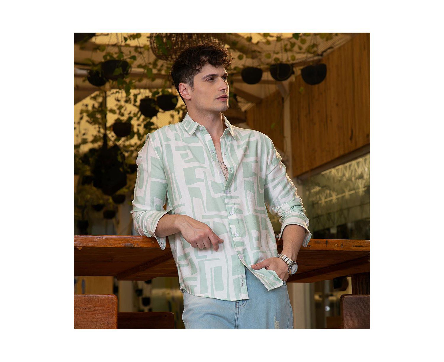 Men's Abstract-Deco Regular Shirt
