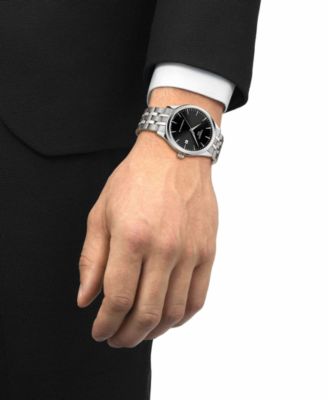 Men's Gray Stainless Steel Bracelet Watch, 40mm