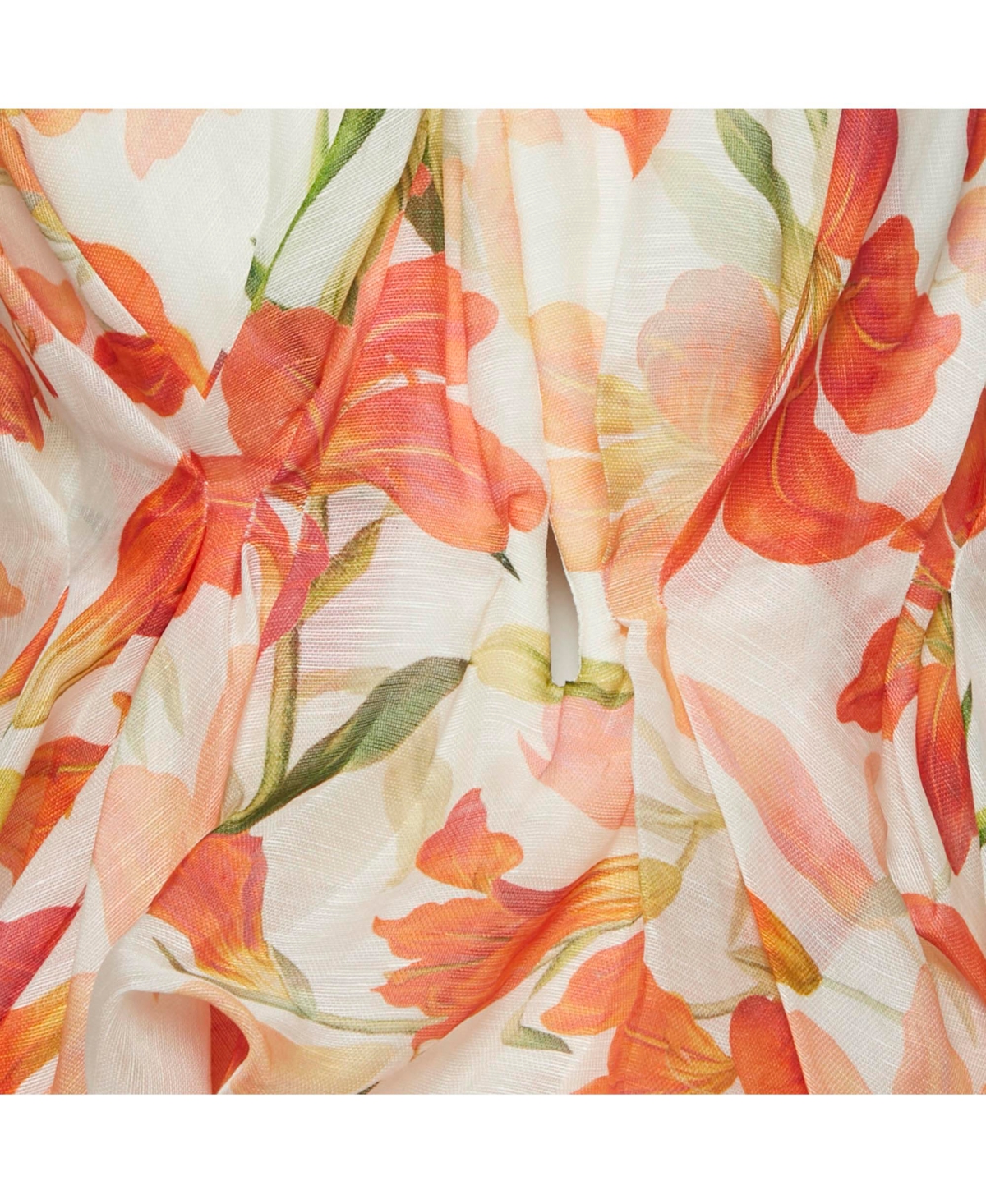 Pre-Owned Zimmermann Women's Floral Print Linen Blend Tranquillity Draped Top