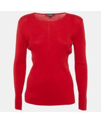Women's Red Cashmere & Silk Knit Jumper