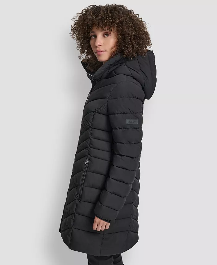 Women's Chevron Stand Collar Coat - thumbnail 3