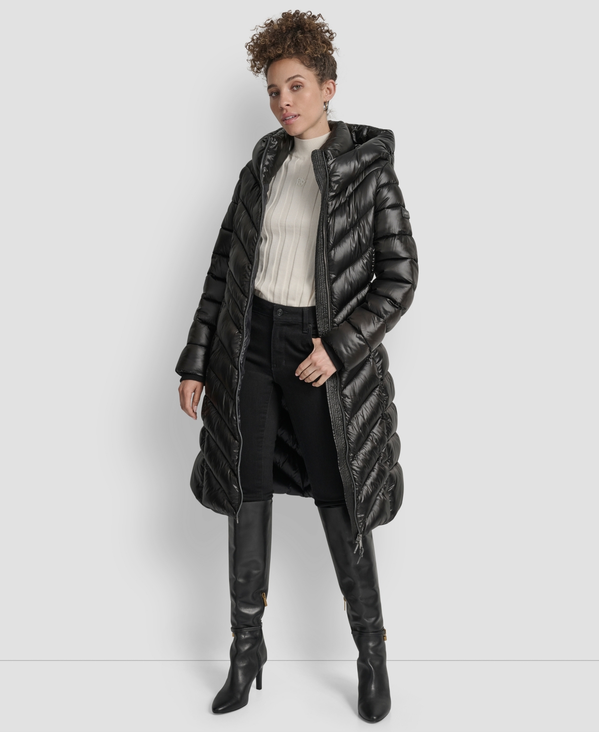 Dkny Women's Full-Zip Front Quilted Puffer Coat
