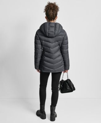 Women's Chevron-Quilted Full-Zip Puffer Jacket