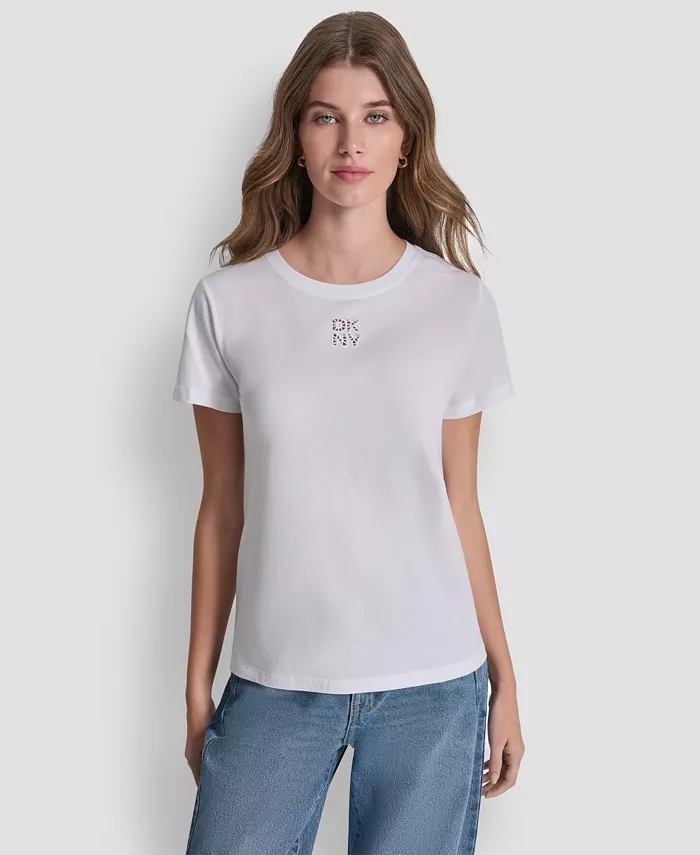 Women's Stacked Eyelet Logo Crewneck T-Shirt - thumbnail 6