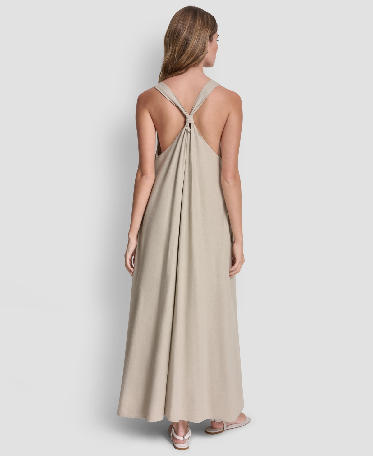 Dkny Jeans Women's Knotted Strap V-Neck A-Line Dress