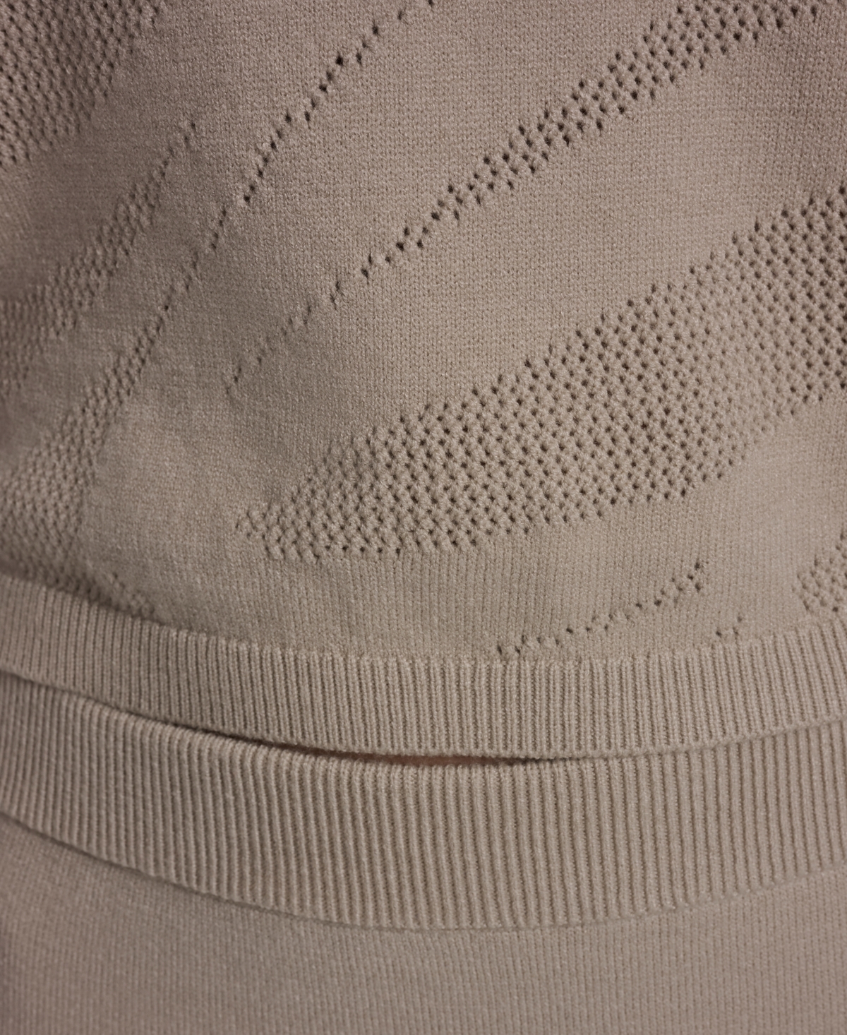 Dkny Jeans Women's Crewneck Zebra Pointelle Cropped Sweater