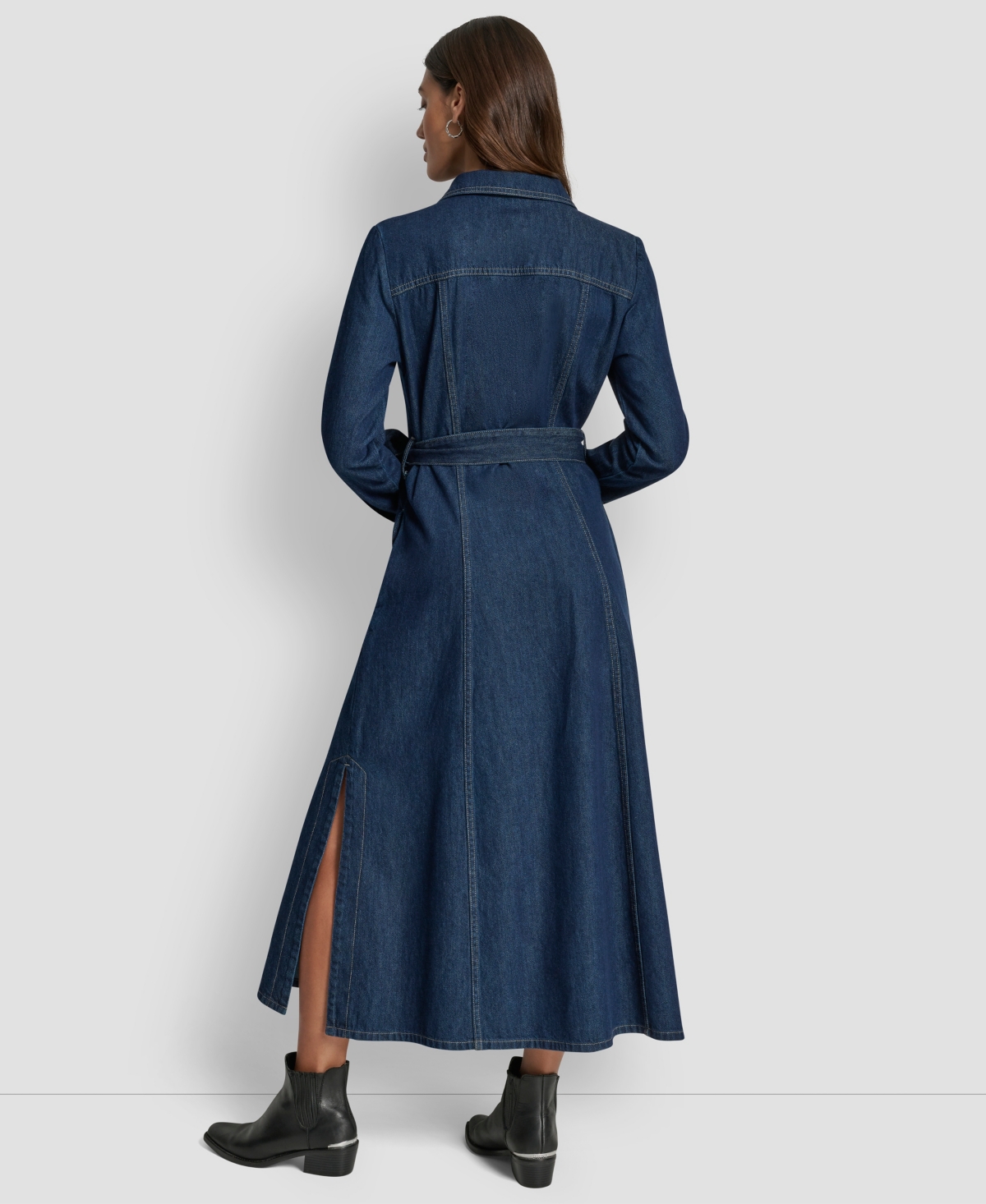Dkny Jeans Women's Self-Belted A-Line Shirt Dress
