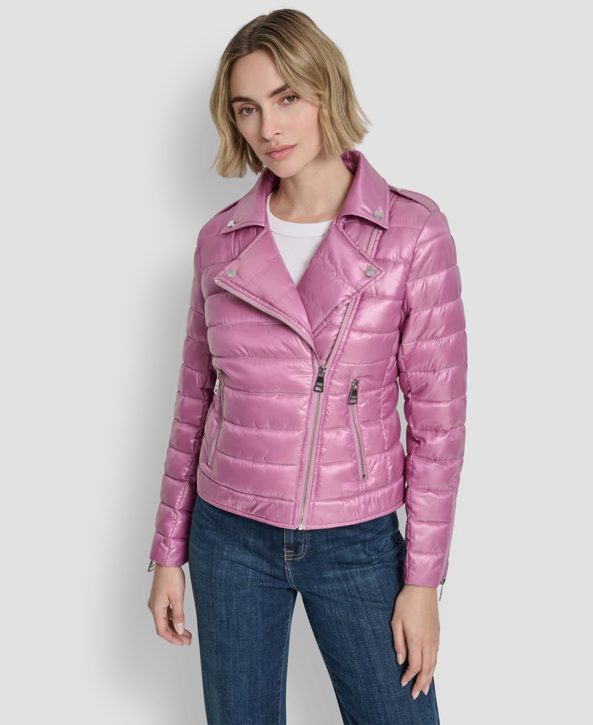 Dkny Jeans Women's Lightweight Zip-Front Puffer Jacket