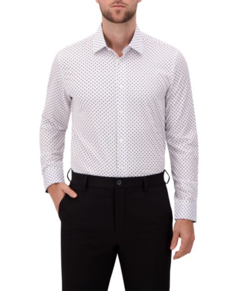 Мужская рубашка Report Collection 4-Way Geometric-Print Button-Front Woven Dress Shirt, цвет: Белый