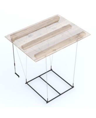 GL2FB-E – 4×4 FT GARAGE LIFTING STORAGE RACK, FRAME-ONLY (BLACK)