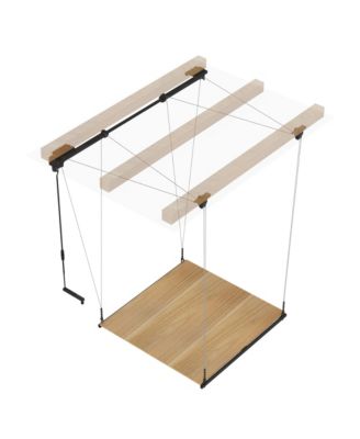 GL2B-E– 4×4 FT GARAGE LIFTING STORAGE RACK WITH RUBBERWOOD PLATFORM  (BLACK)