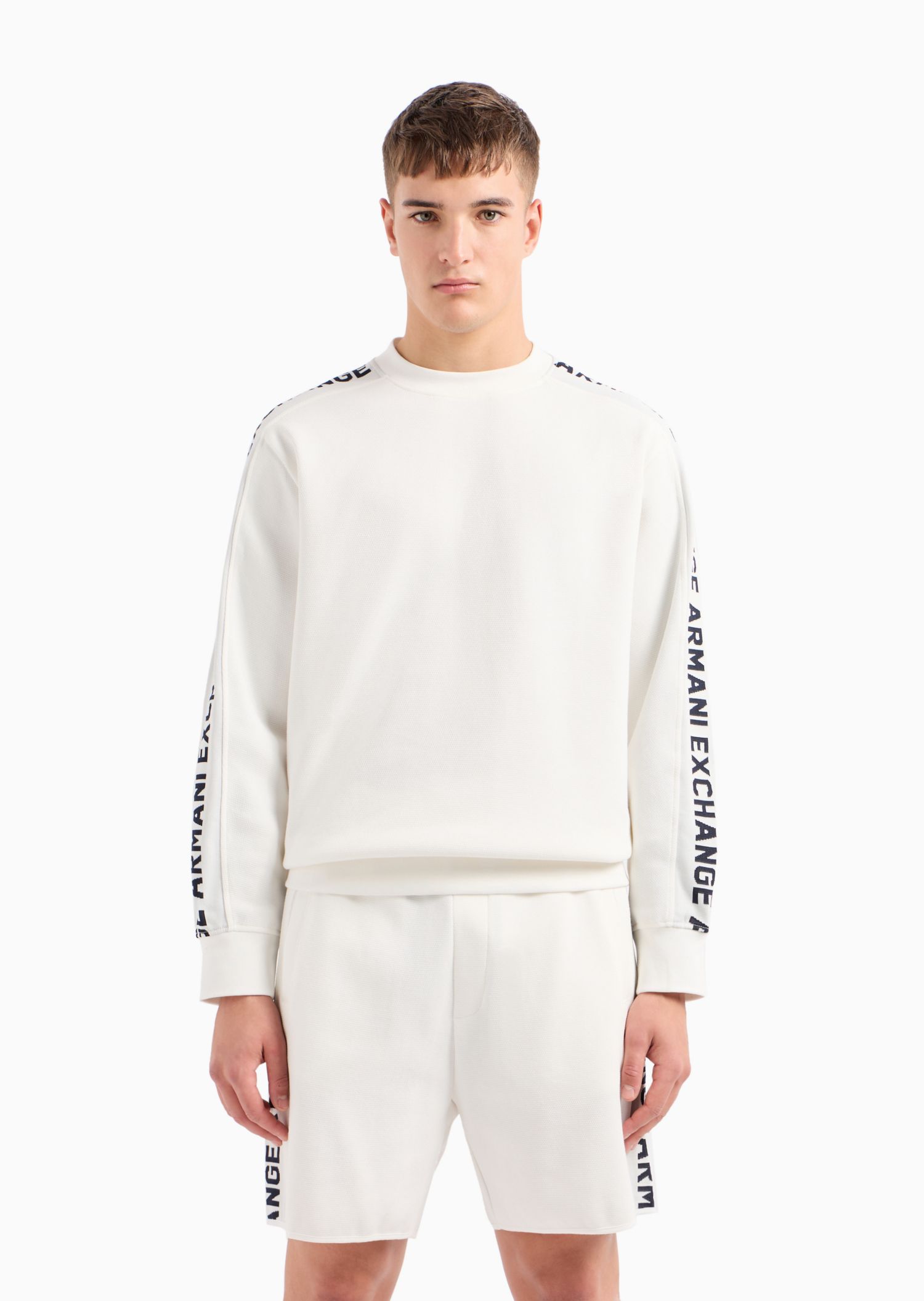 Men's Jacquard Logo Sleeve Crewneck Sweatshirt