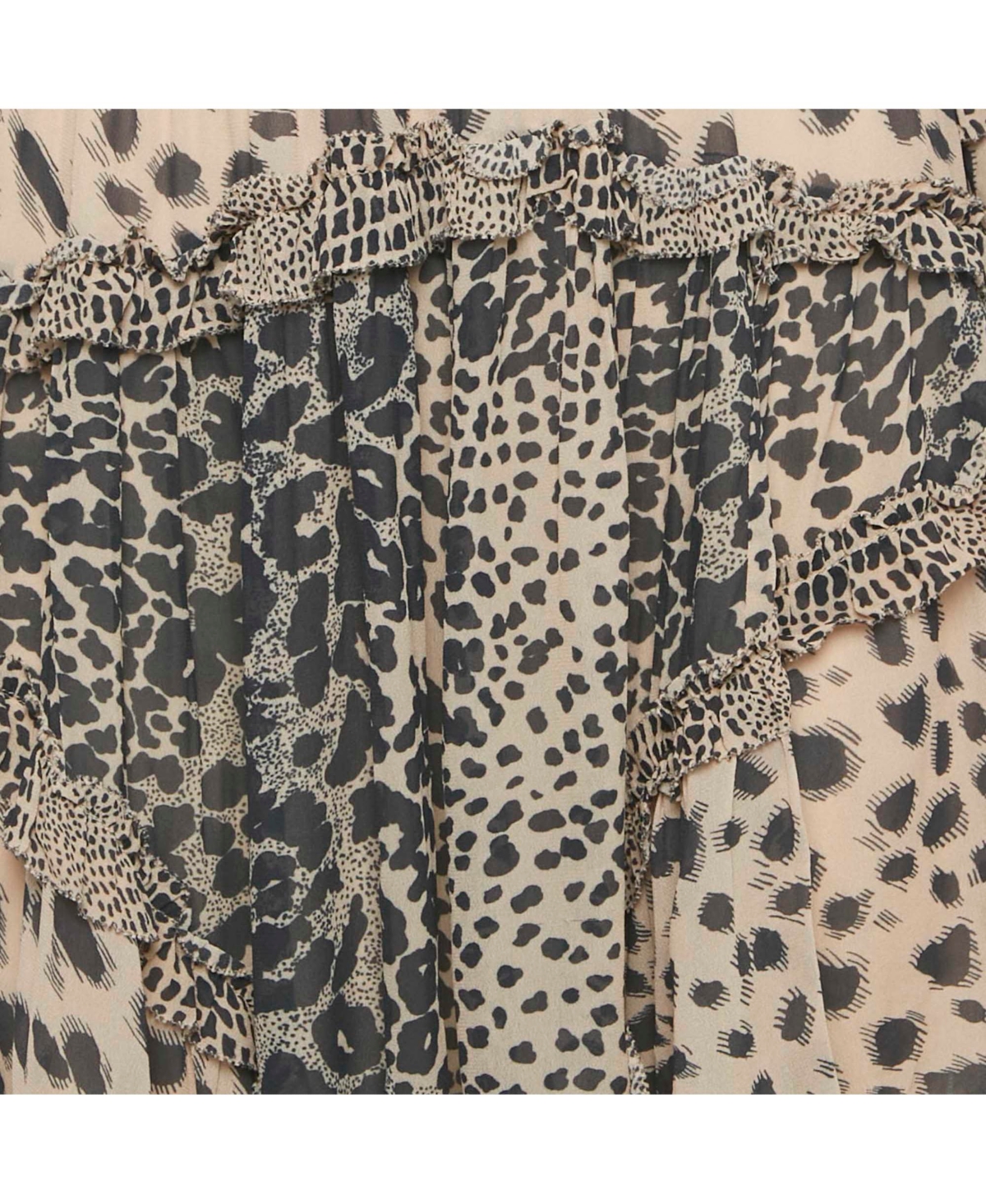 Pre-Owned Zimmermann Women's Beige Chiffon Leopard Print Cut-Out Mini Dress