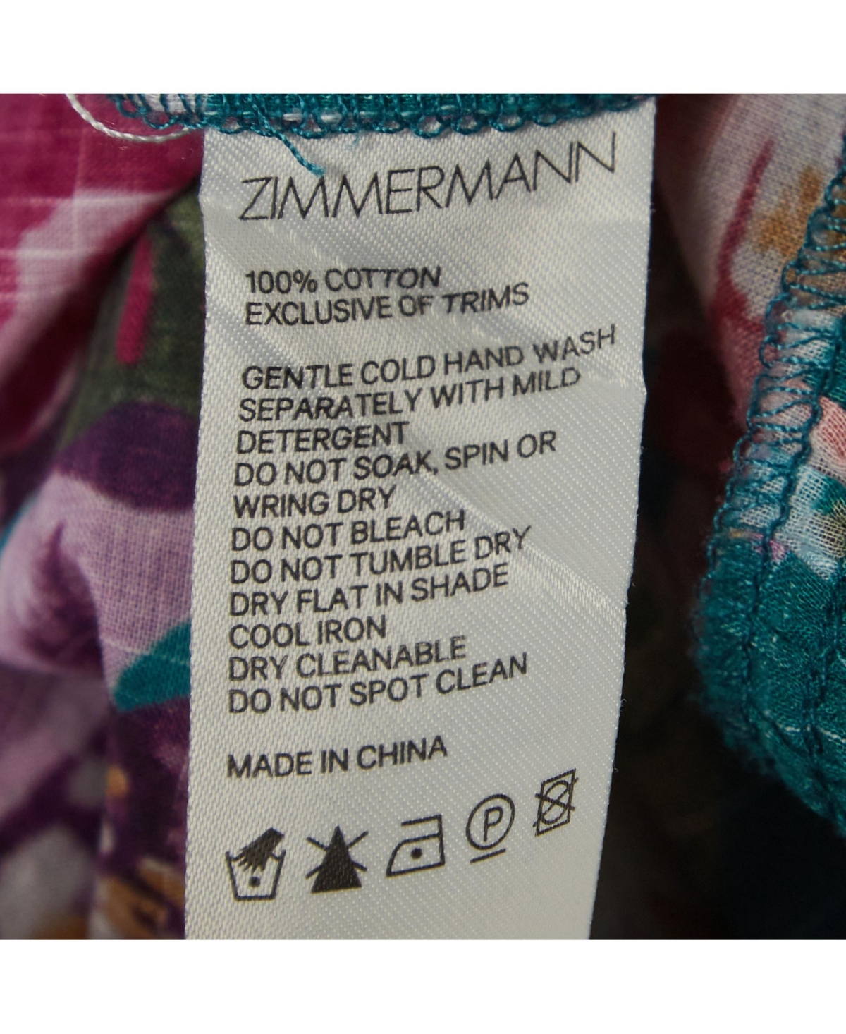 Pre-Owned Zimmermann Women's Green/multicolor Floral Printed Cotton