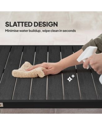 Outdoor Dining Table for 8, Aluminum, Plastic, Woodgrain