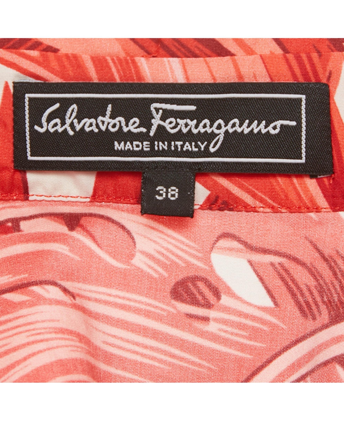 Pre-Owned Salvatore Ferragamo Women's Tropical Print Cotton Shirt