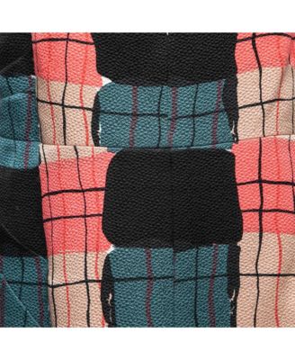 Women's Multicolor Printed Silk Crepe Keyhole Cutout Top