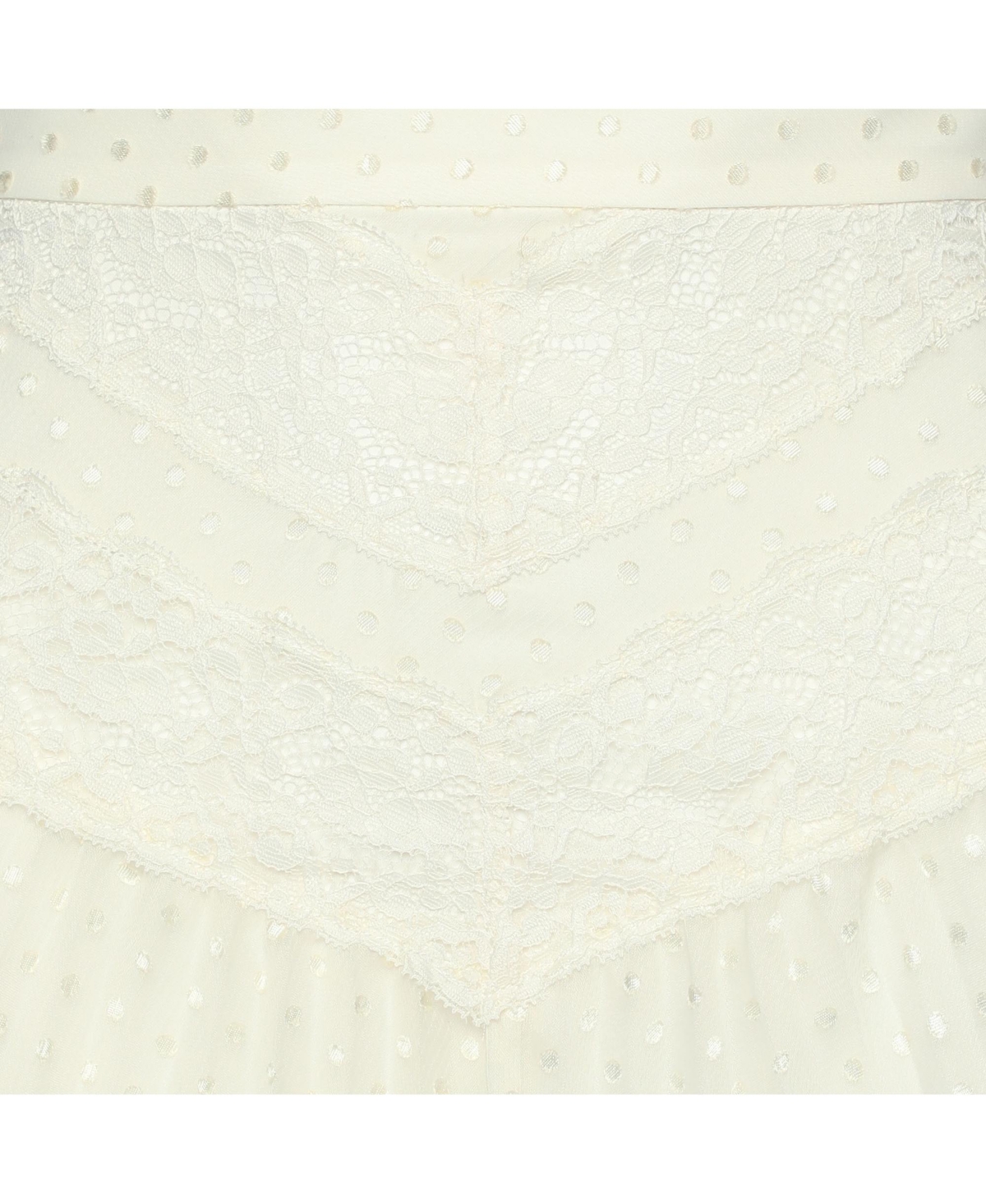 Pre-Owned Zimmermann Women's Cream Espionage Sunburst Pleated Lace Skirt