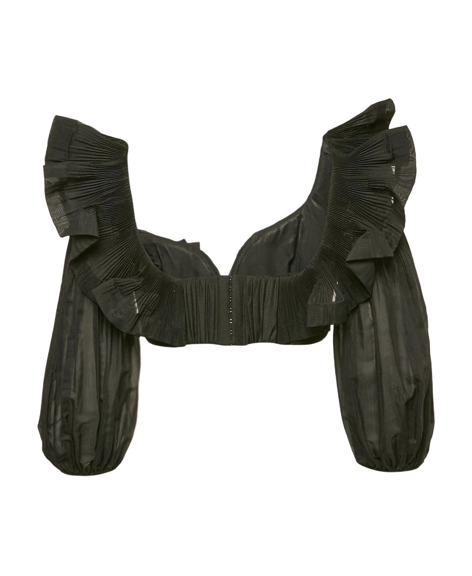 Women's Crepe Ruffled Crop Top