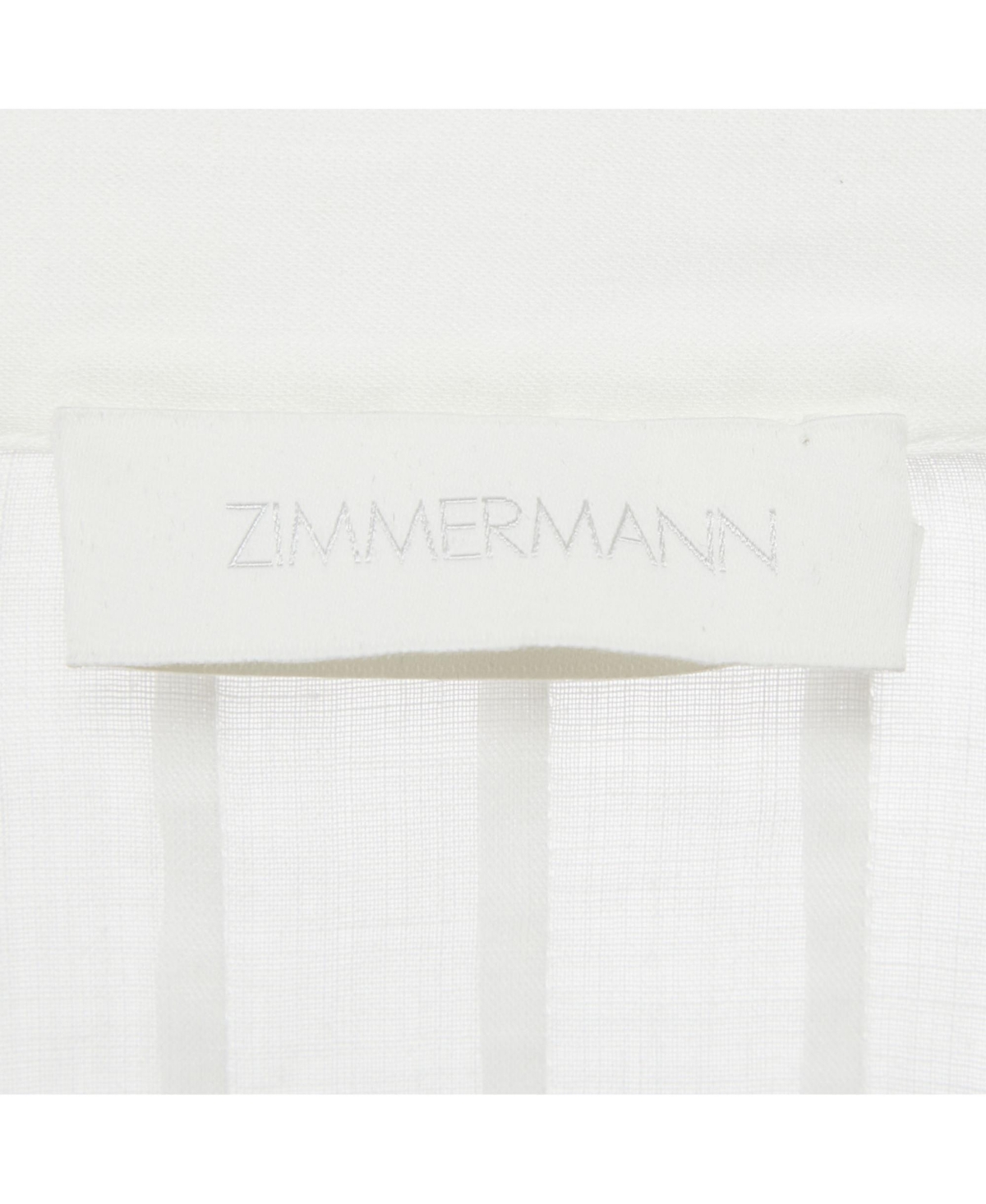 Pre-Owned Zimmermann Women's Ramie Scallop Frill Detail Jude Shirt