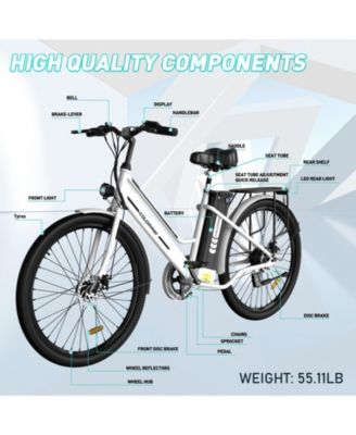 26" Electric Bike for Woman, 500W Powerful Motor, 36V 13AH Removable Battery E Bike, , Max. Speed 19.9MPH Electric Bicycle UL2849