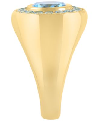 Blue Topaz Ring (3-5/8 ct. t.w.) in 14k Yellow Gold Over Silver