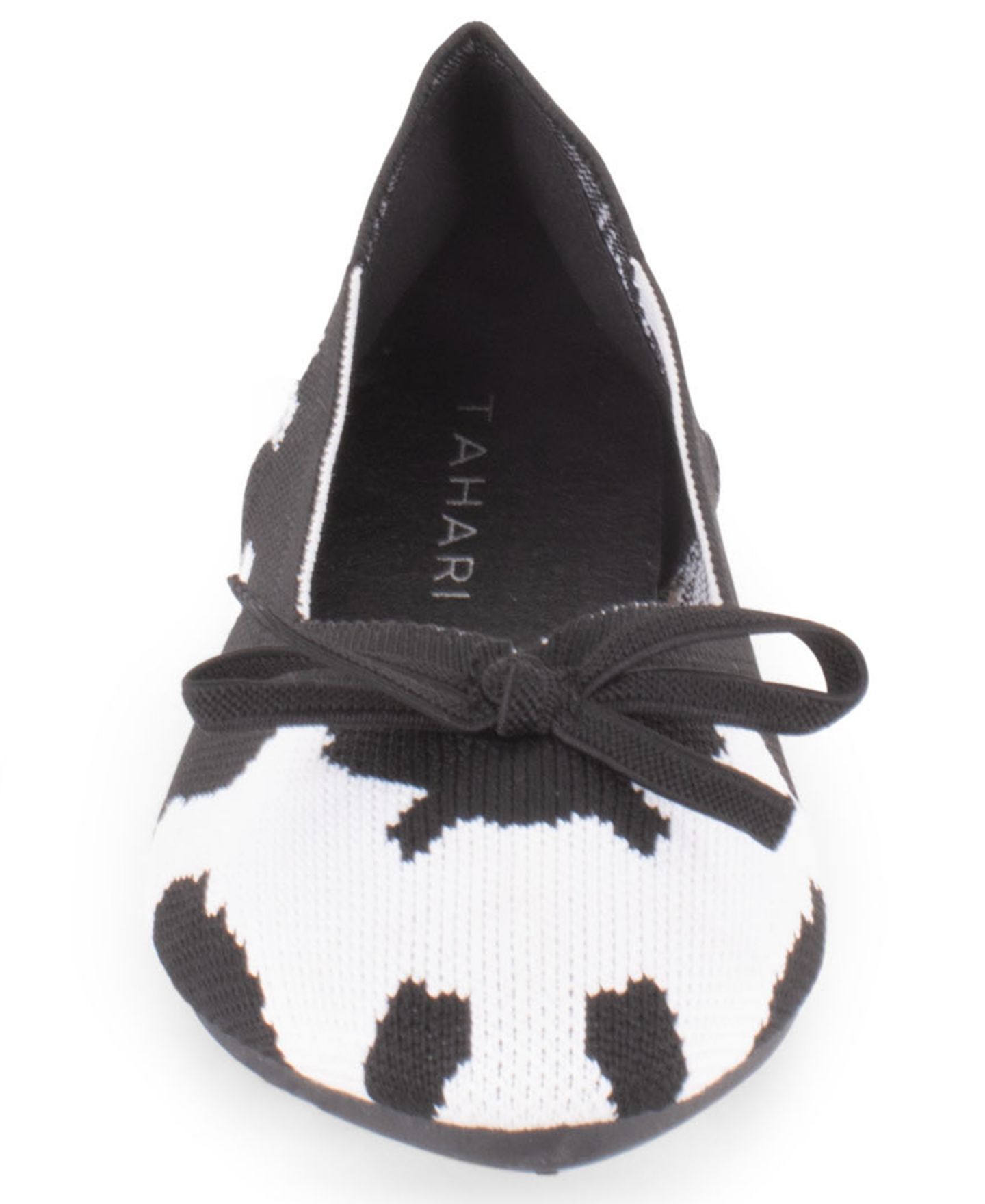 Женские балетки Tahari Tortuga Knit Flat, цвет: Чёрный с принтом — фото 6