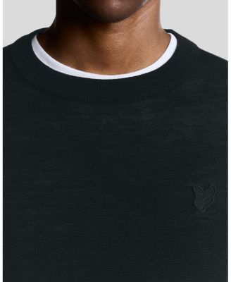 Men's Tonal Eagle Merino Crew Neck Sweater