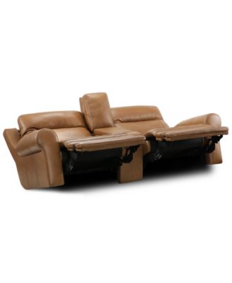 Alexandre Leather 2-Pc. Sofa with 2 Power Motion Recliners and 1 Console, Exclusively at Macy's