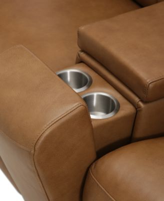 Alexandre Leather 2-Pc. Sofa with 2 Power Motion Recliners and 1 Console, Exclusively at Macy's