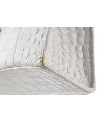 XS Hourglass Top Handle Bag Embossed Leather