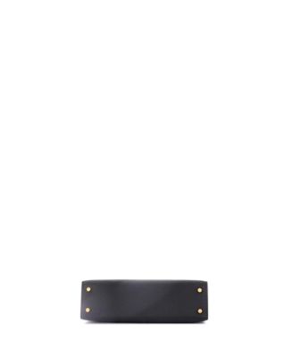 Pre-Owned HERMES Kelly 20 Handbag Black Epsom with Gold Hardware