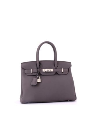 Birkin 30 Handbag Grey Togo with Palladium Hardware