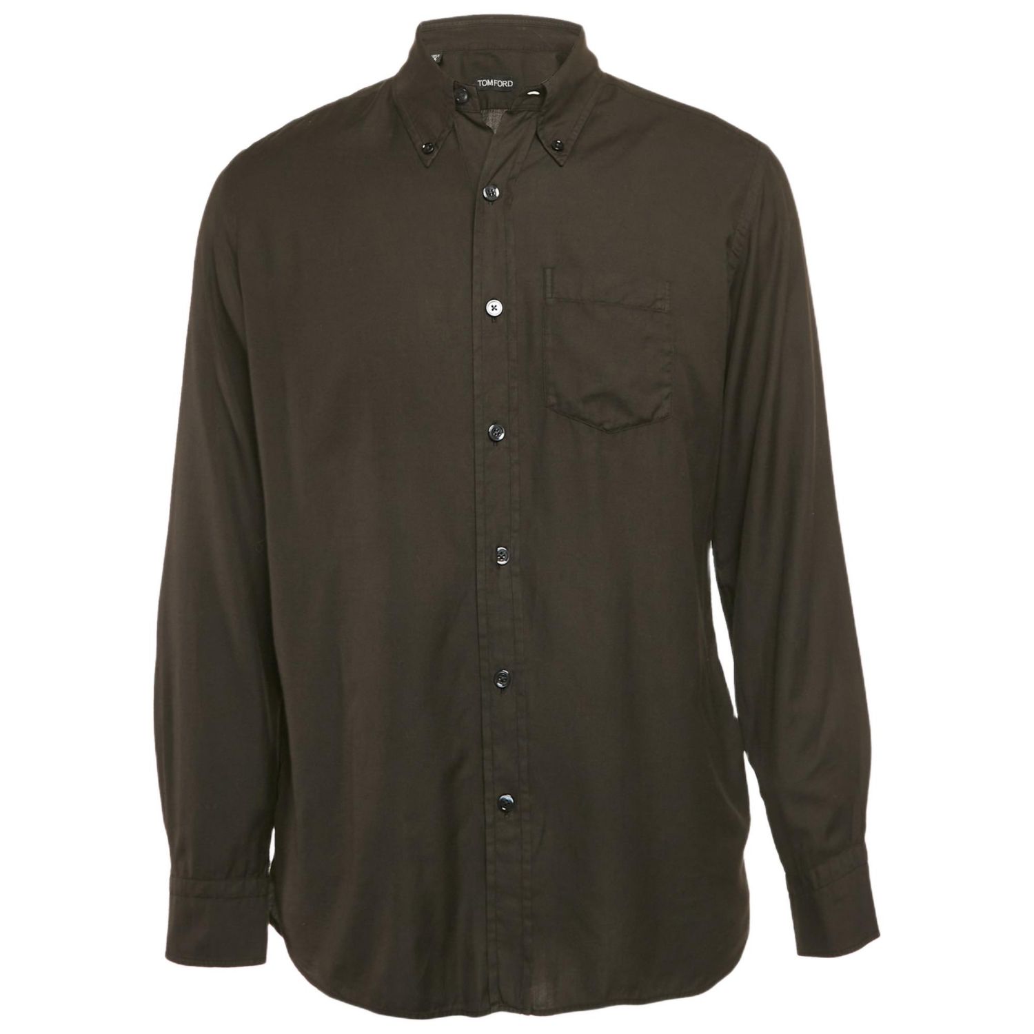 Men's Black Cotton Long Sleeve Shirt