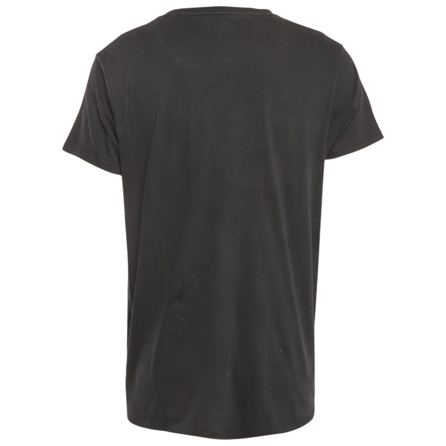 Men's Black Cotton Knit Front Pocket Crew Neck T-Shirt