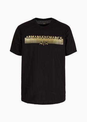 A|X Armani Exchange Men's Short Sleeve Black and Gold Capsule