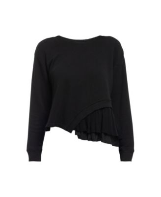 Women's Round Neck Mix Media Sweatshirt