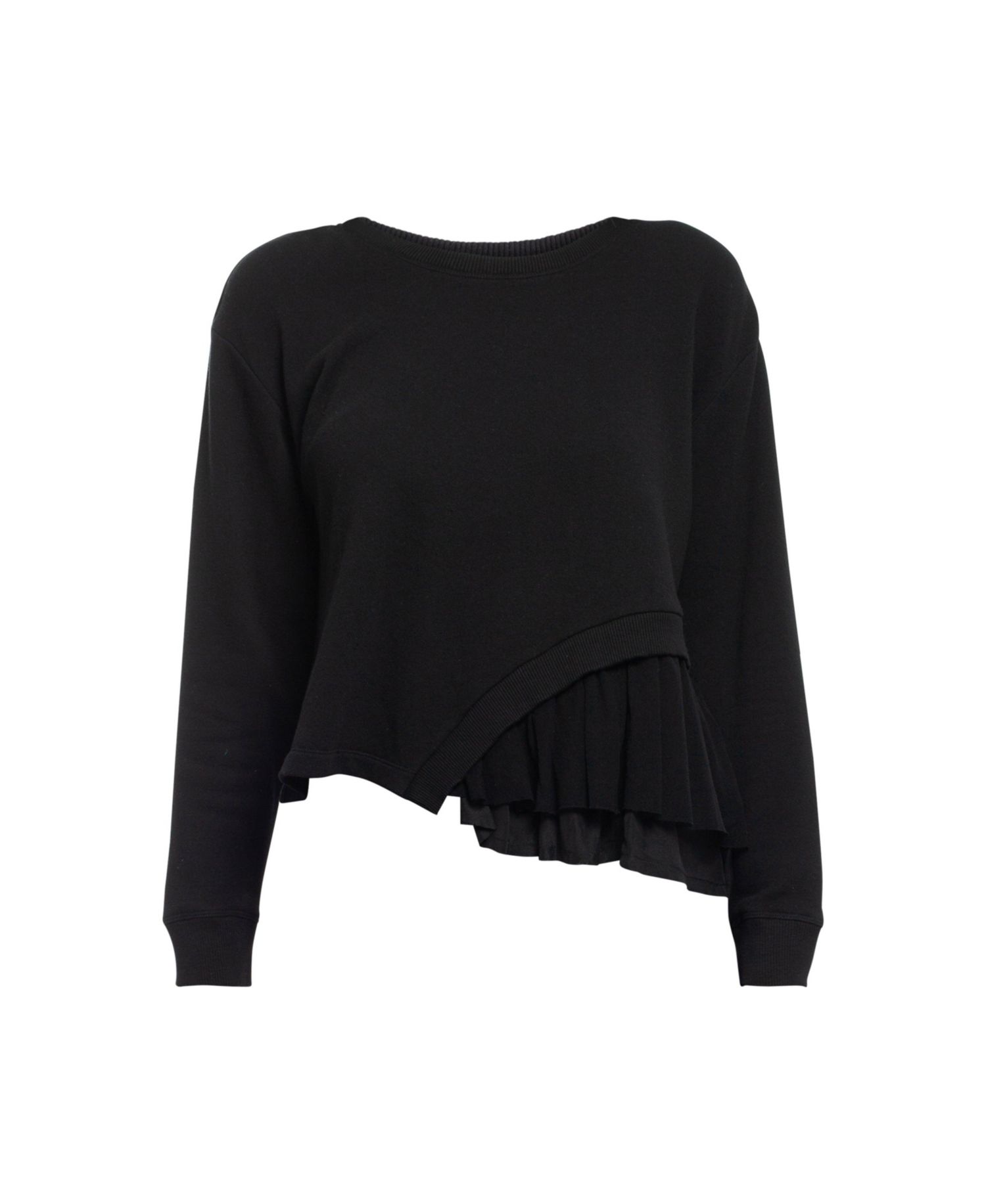 Women's Clothing Round Neck Mix Media Sweatshirt