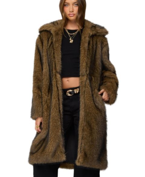 Женские куртки Edikted Saphira Oversized Faux Fur Maxi Coat