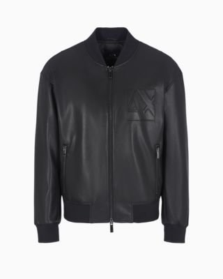 A|X Armani Exchange Men's Faux-Leather Bomber Jacket - Macy's