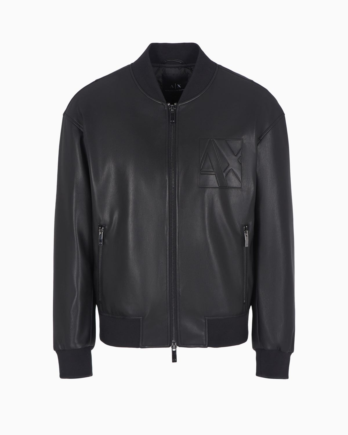 A|X Armani Exchange Men's Faux-Leather Bomber Jacket