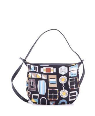 Pre-Owned HERMES Sursoie To Go Pouch Printed Silk and Leather