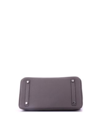 Pre-Owned HERMES Birkin 30 Handbag Grey Togo with Palladium Hardware