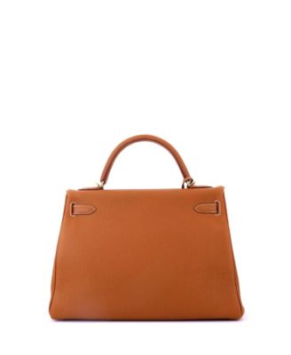 Kelly 32 Handbag Brown Togo with Gold Hardware