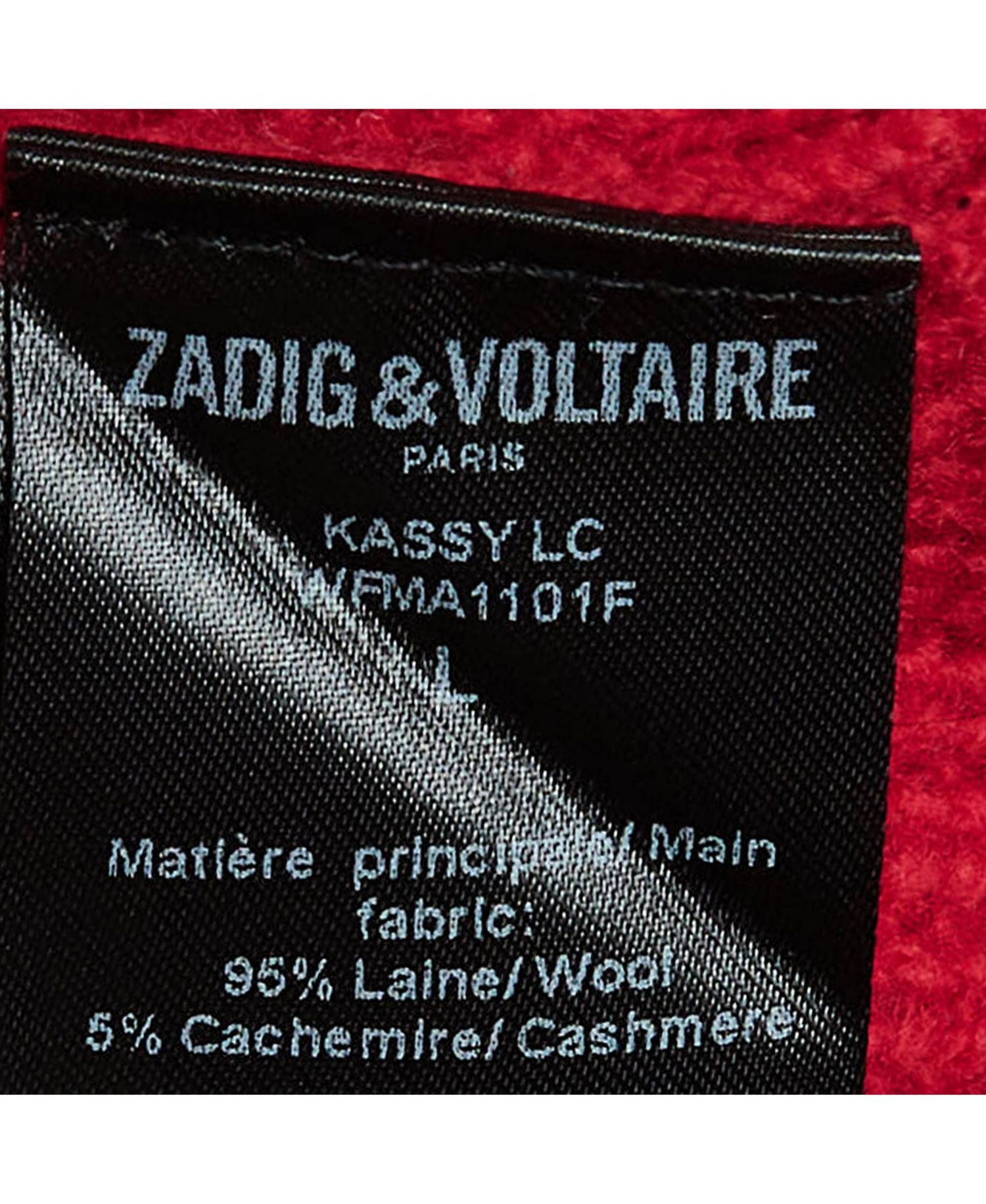 Women's Pre-Owned Zadig and Voltaire Red Rib Knit Lace-Up Kassy Lc Sweater
