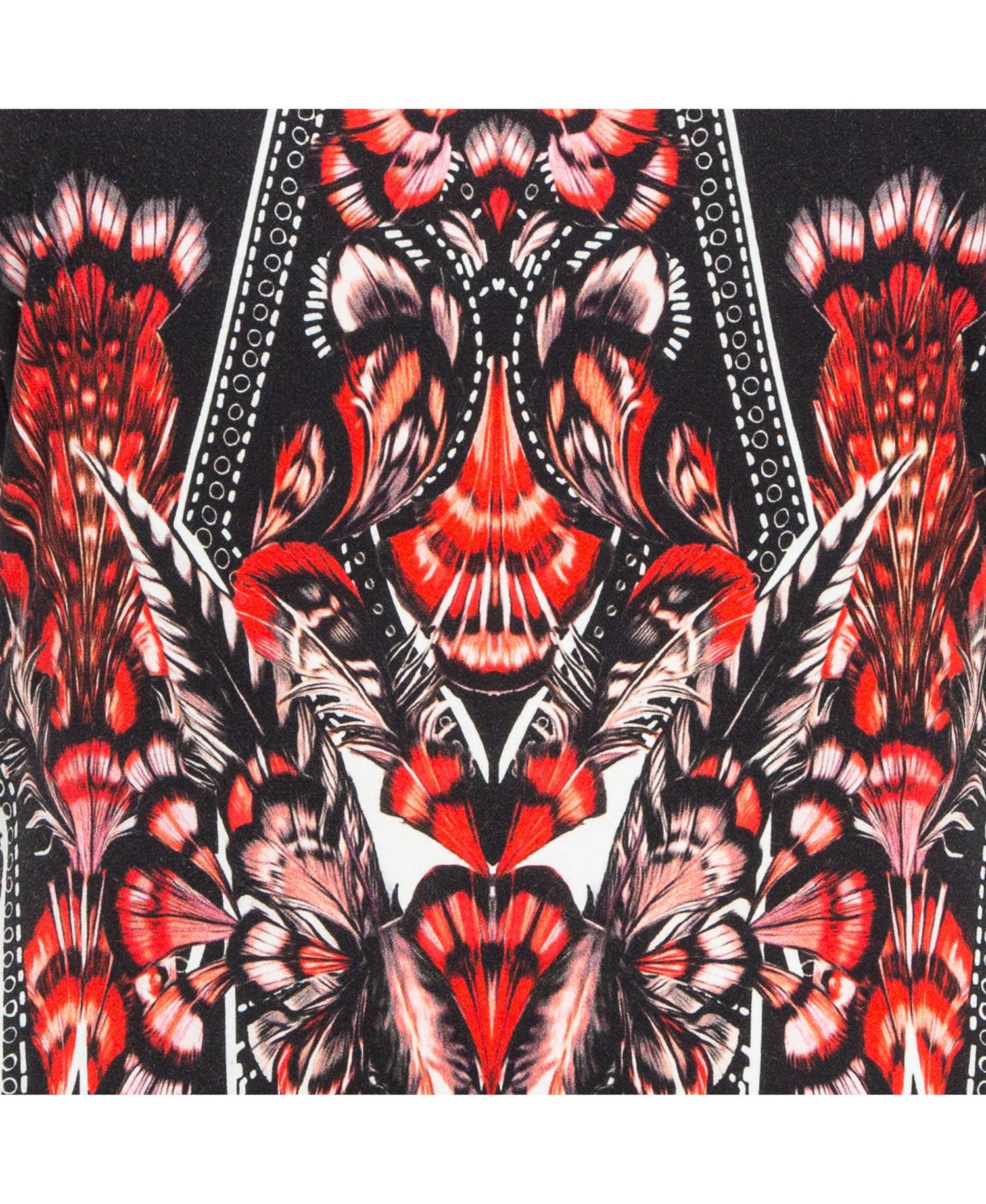 Women's Black/red Printed Stretch Crepe Short Dress