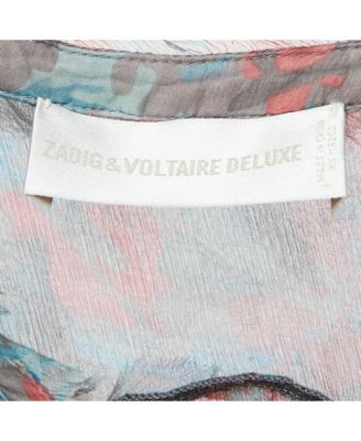 Women's Deluxe Multicolor Ribal Print Silk Crepe Mini Dress