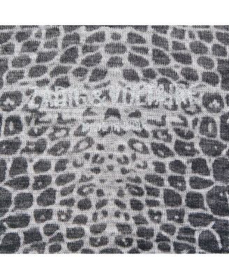 Women's Dark Grey Reptile Print Knit V-Neck Top